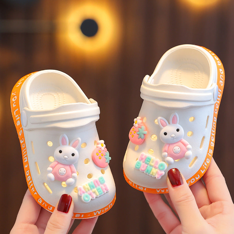 Children's slippers summer girls cute soft bottom non-slip children's sandals and slippers for children infants baby baby hole shoes boys