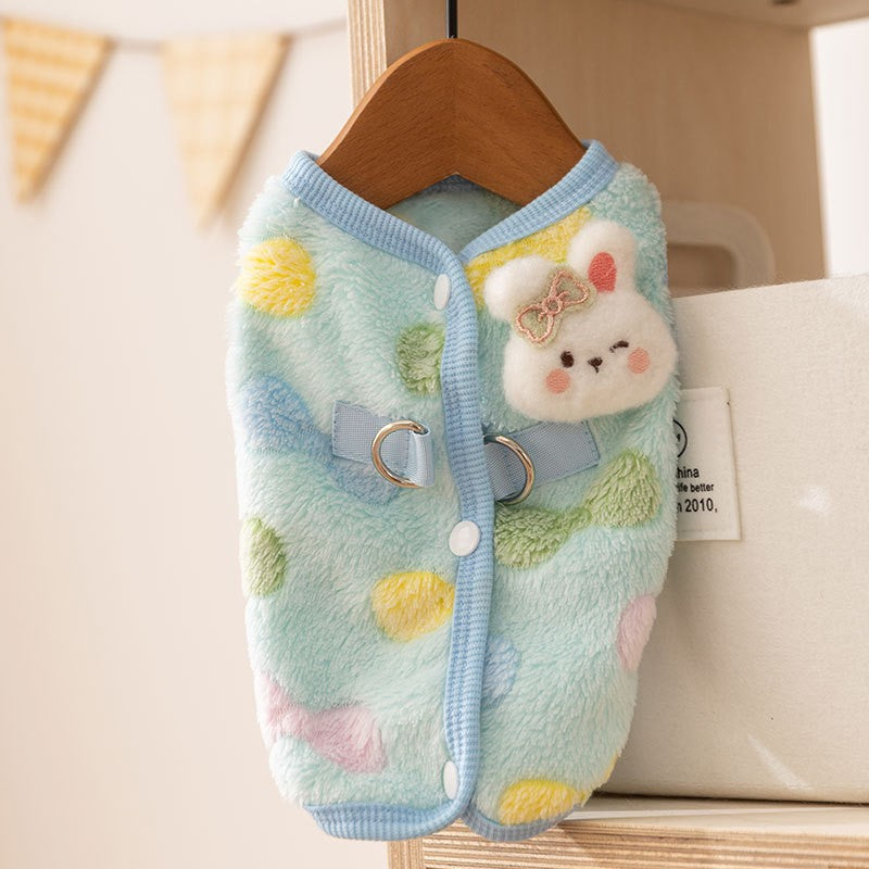 New autumn and winter Korean version dog cute cartoon small and medium-sized dog bear sweatshirt cat Teddy pet dog clothes