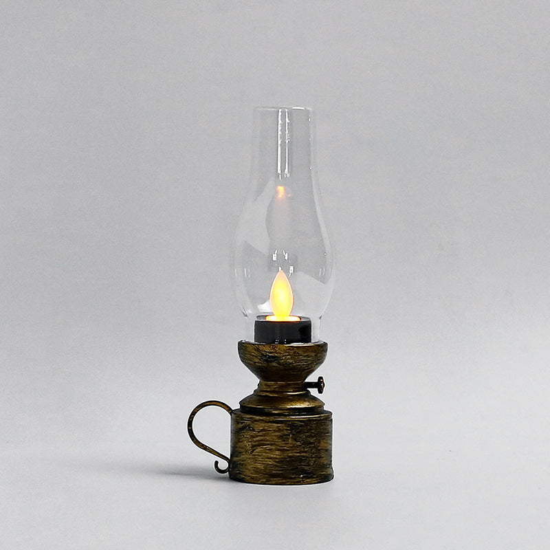 Halloween candle lamp small oil lamp retro electronic kerosene lamp simulation nostalgic ornaments atmosphere night light Christmas candlestick