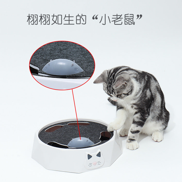 Pet electric cat toy plush mouse cat turntable cat two-speed adjustable automatic interactive cat toy