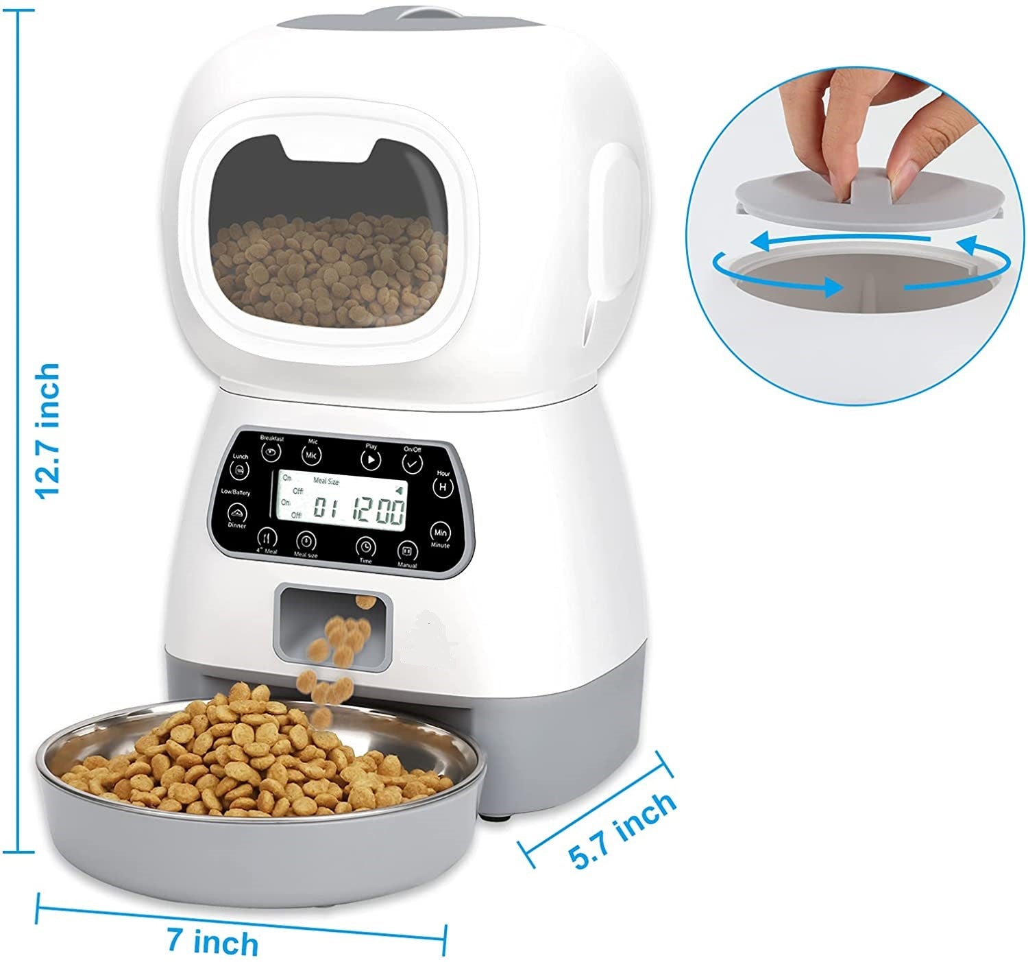Amazon's popular 3.5L elf pet feeder automatic feeder fixed-point feeder manual feeding