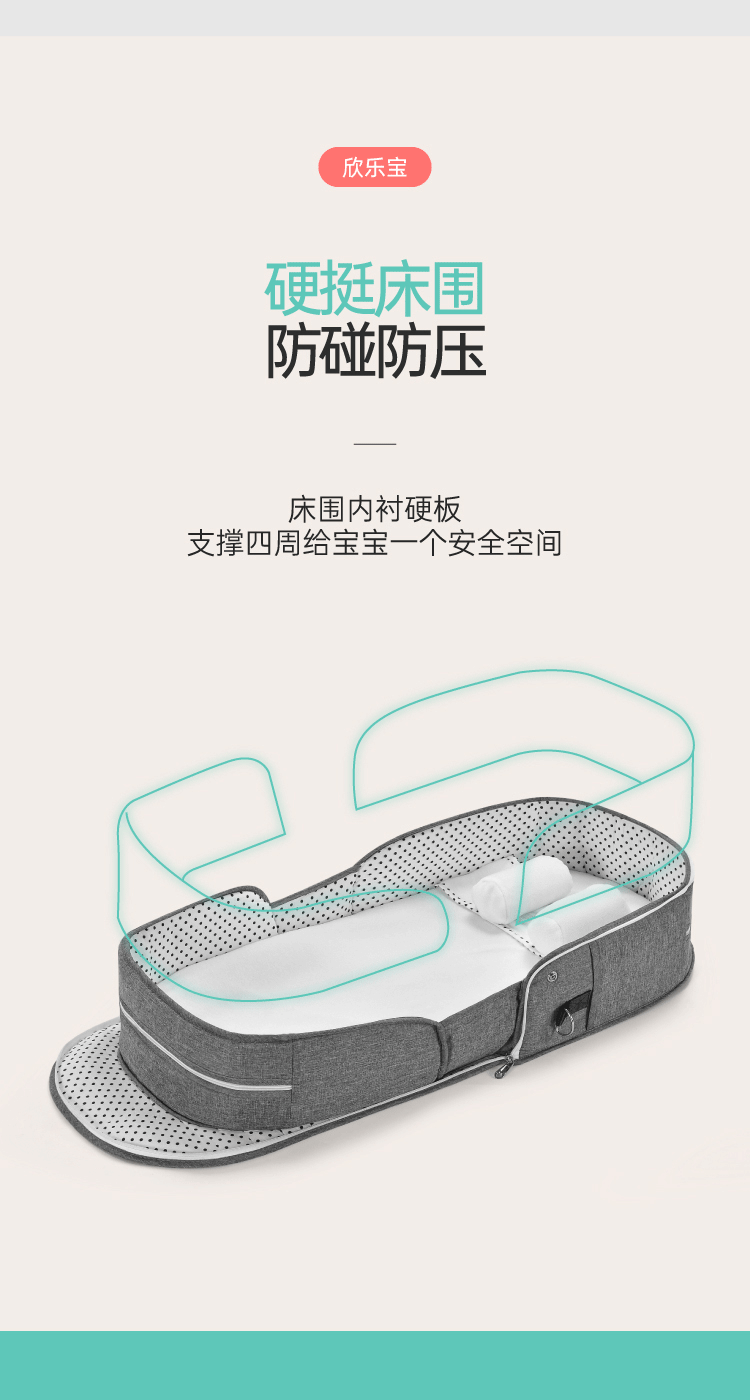 Crib portable removable bed-in-bed multifunctional foldable baby bed newborn bb crib with mosquito net