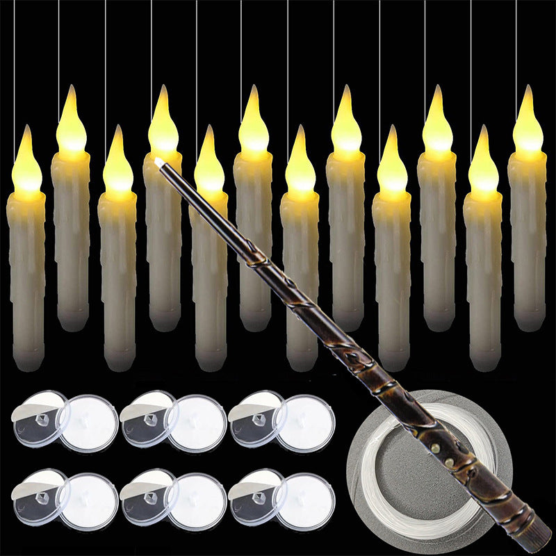 Long tears electronic candle lights Christmas Halloween fishing line hook remote control suspension magic wand candle set
