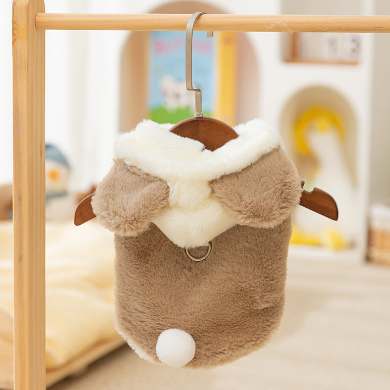 New autumn and winter Korean version dog cute cartoon small and medium-sized dog bear sweatshirt cat Teddy pet dog clothes