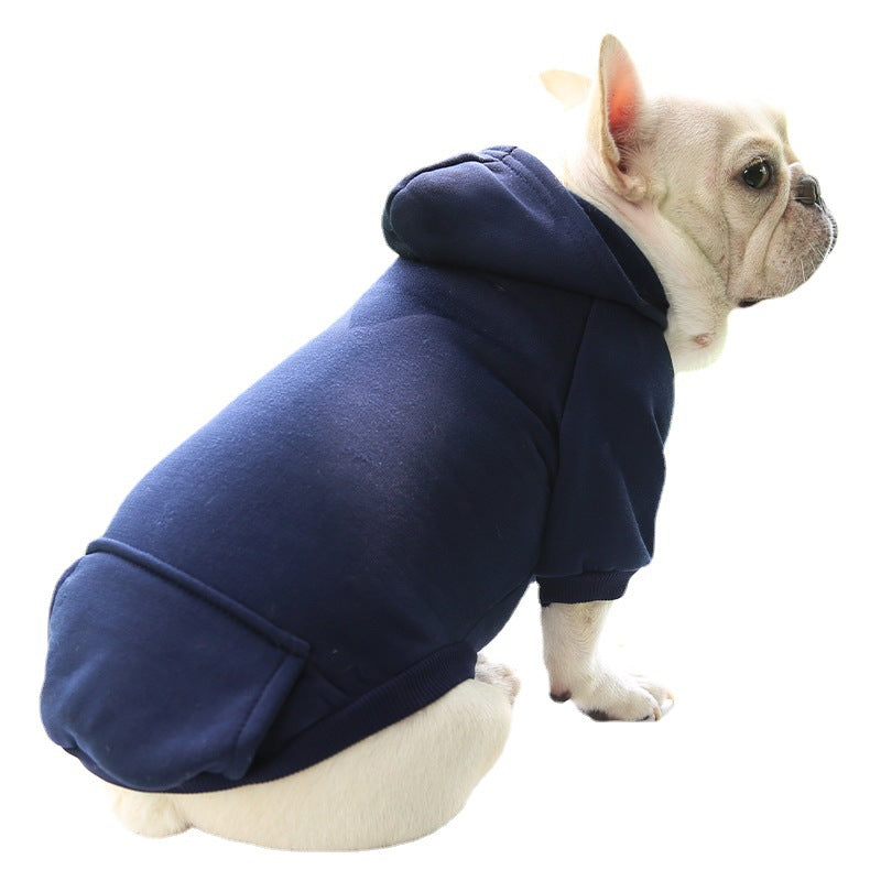 Autumn and winter sweater denim pocket two-legged clothes sports wind pet clothes dogs cats pet clothes supplies