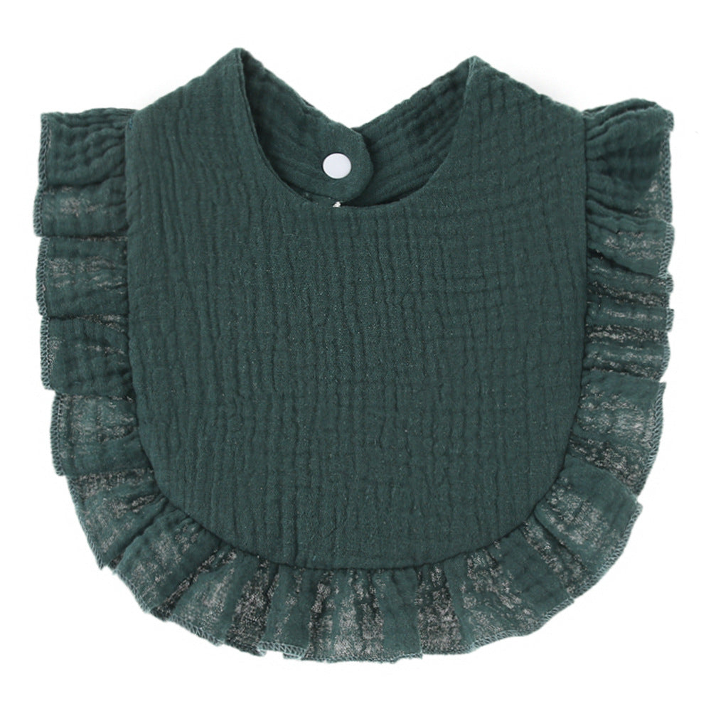 New baby bibs with ruffles Children's baby pure cotton gauze lace bibs bibs bibs cross-border