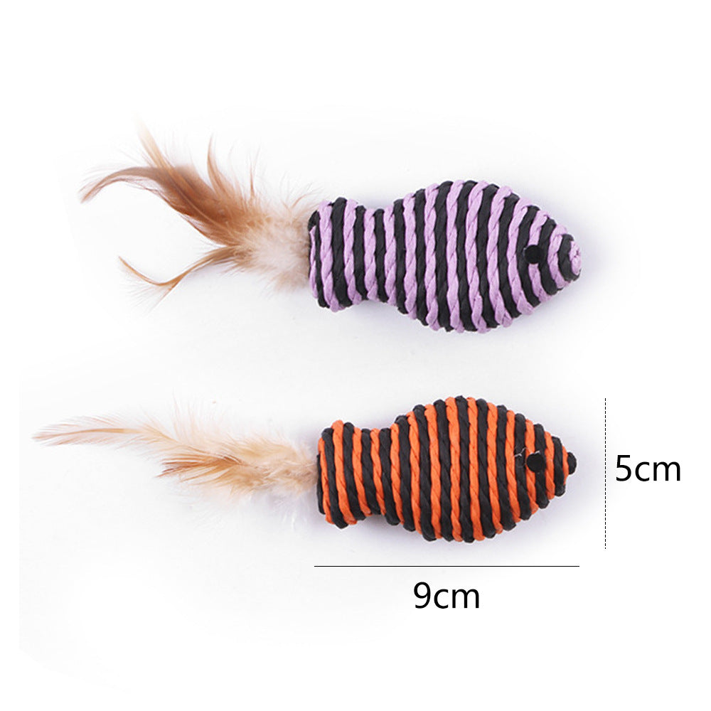 Summary of cat toy combination accessories Plastic bell ball flower drum rainbow ball feather mouse pet cat toy