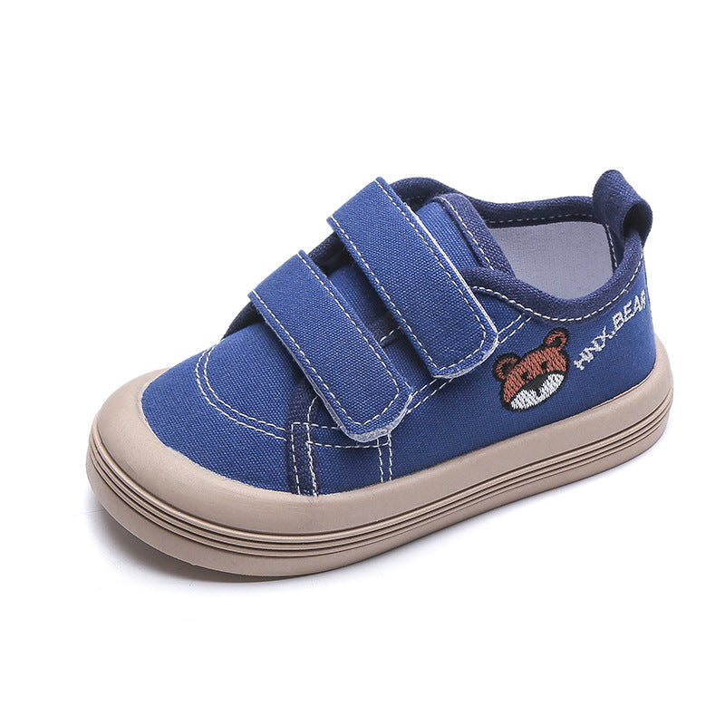 Children's shoes wholesale children's canvas shoes girls' skate shoes small and medium children's Velcro male baby kindergarten soft-soled indoor shoes