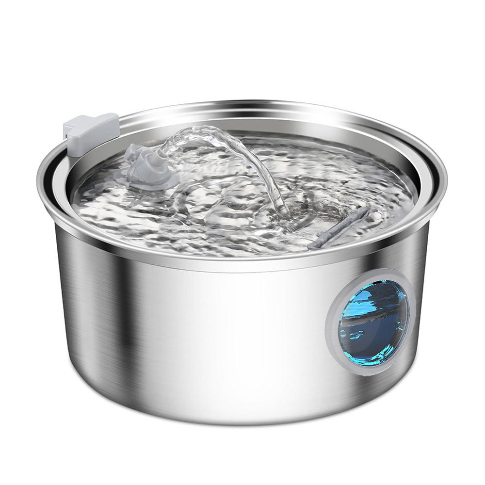 Source factory stainless steel pet smart water dispenser automatic circulation water 3.2L large capacity cat and dog water feeder