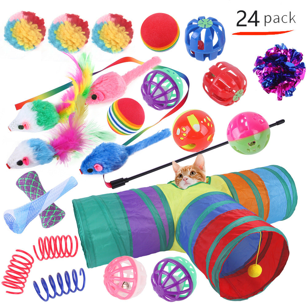 Summary of pet cat toy set 21 pieces cat channel cat teaser plush mouse Amazon combination toy
