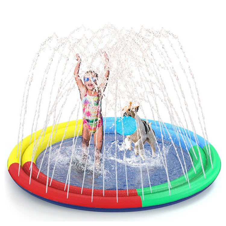 Cross-border spot PVC water spray mat summer outdoor thick non-slip children's pet lawn water spray mat fountain toy