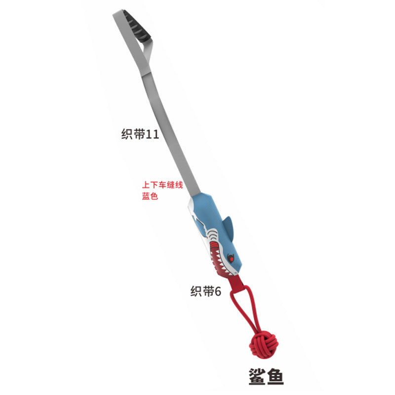 Dog tug-of-war toys popular shark dog teaser large dog pull to relieve boredom grinding rope knot pet sound toy