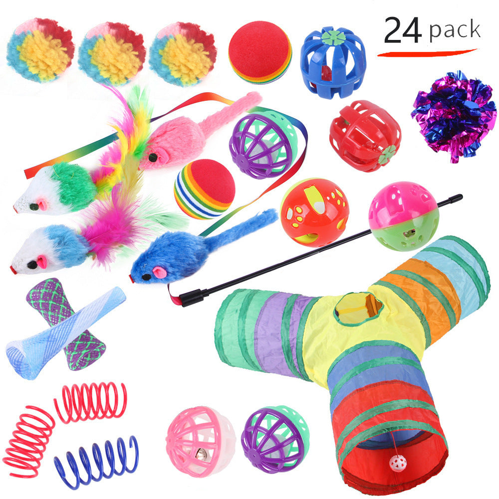 Summary of pet cat toy set 21 pieces cat channel cat teaser plush mouse Amazon combination toy