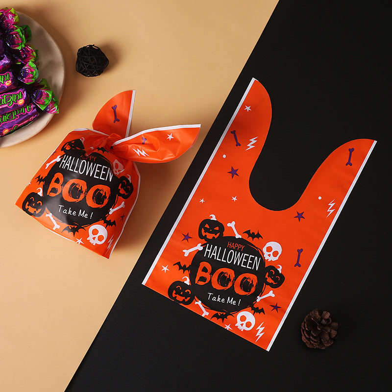 Cross-border Halloween packaging bags Amazon bunny ears snack bags baked biscuit bags gift bags pumpkin candy bags