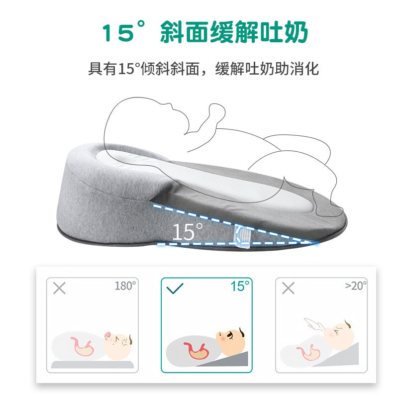 Modern simple pure cotton baby anti-vomiting slope pillow anti-tilt head shaping pillow baby pillow foreign trade special supply