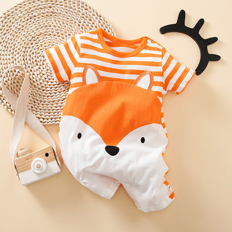 Category A baby clothes short-sleeved cotton cross-border summer foreign trade ins style baby short crawling jumpsuit one piece drop shipping