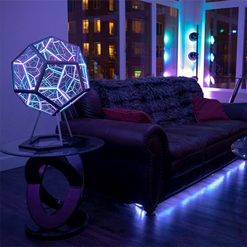 LED Night Light Infinity Dodecahedron Color Art Light Decoration Novelty Infinity Dodecahedron