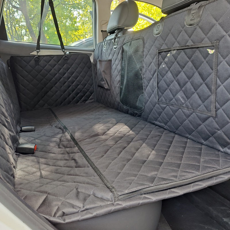 600D Oxford cloth waterproof pet car mat, fully surrounded and extended, load-bearing pet car mat, extended rear seat cushion