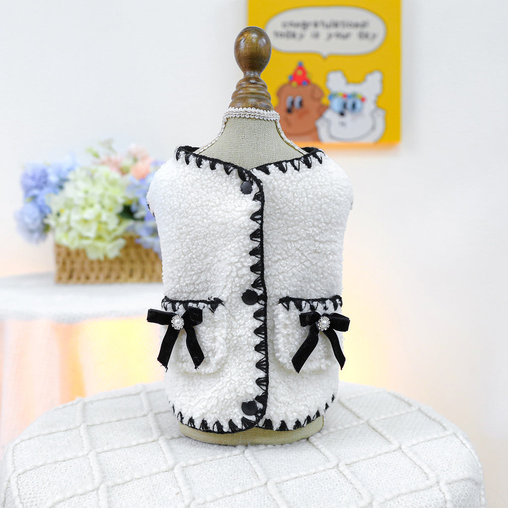 Spot cross-border hot-selling pet puppy and cat clothes source factory autumn and winter new lambskin fragrance vest