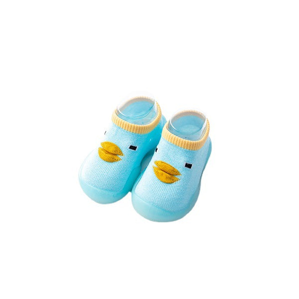 New spring and summer boys and girls children's shoes and socks cartoon little yellow duck boat shoes indoor shallow mouth baby baby toddler shoes outdoor