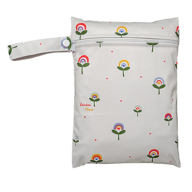 Cross-border printed storage bag for going out baby diaper storage bag ins style stroller hanging bag large capacity wetbag