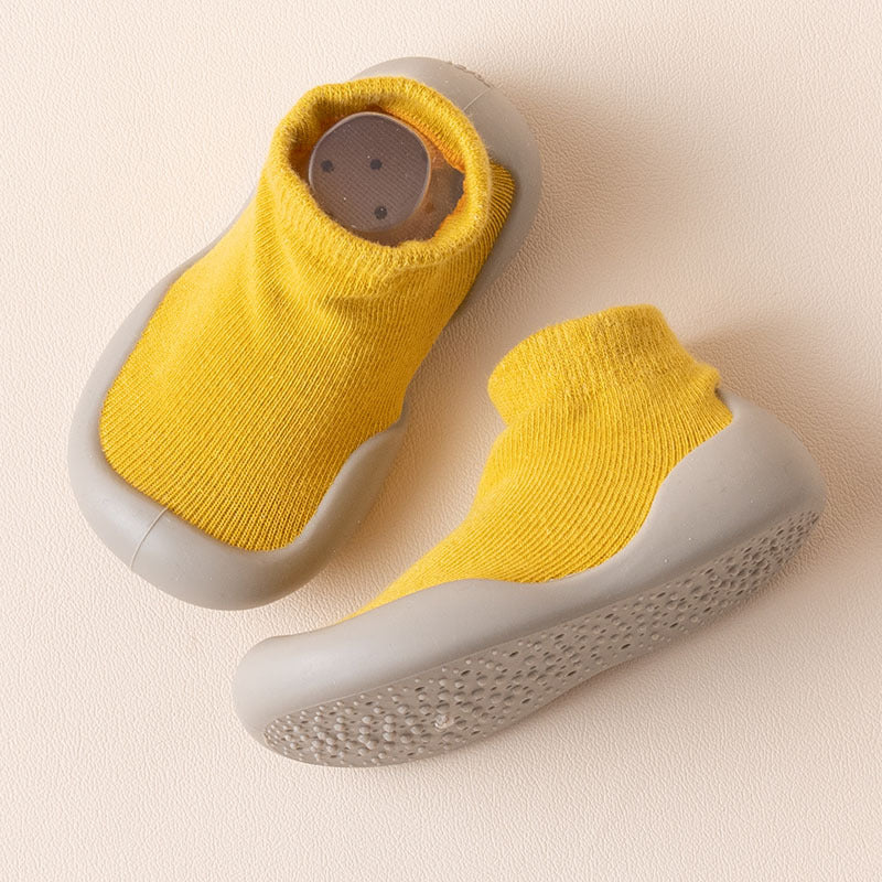 2024 Spring New Children's Toddler Shoes Solid Color Baby Floor Socks Shoes Combed Cotton Soft Sole Indoor Socks Shoes