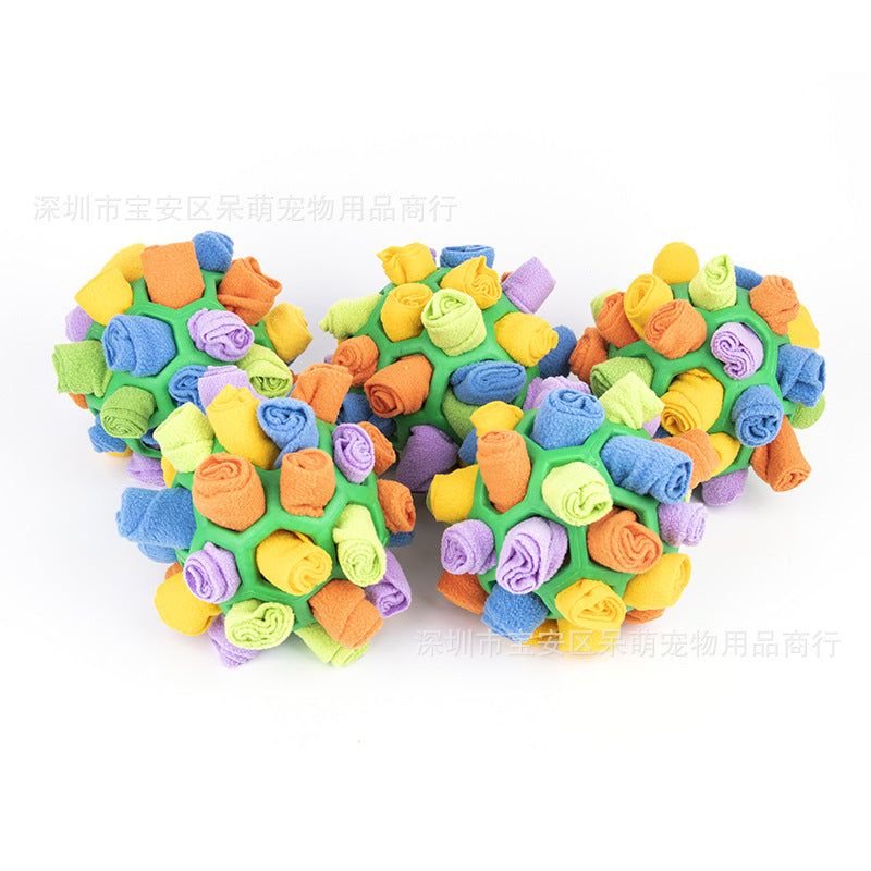Pet Sniffing Fried Ball Toy Dog Blind Box Hidden Food Bubble Rubber Ball Sniffing Puzzle Anti-Demolition Home Toy
