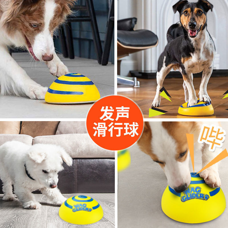 Cross-border dog toy teething resistant bite sound sliding disc pet cute pet anti-demolition home self-entertainment toy frisbee