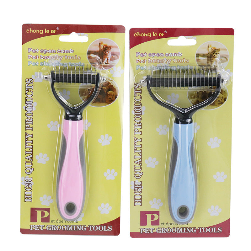 Pet Supplies Amazon Popular Knot Comb Pet Hair Removal Comb Double-sided Stainless Steel Pet Knot Comb