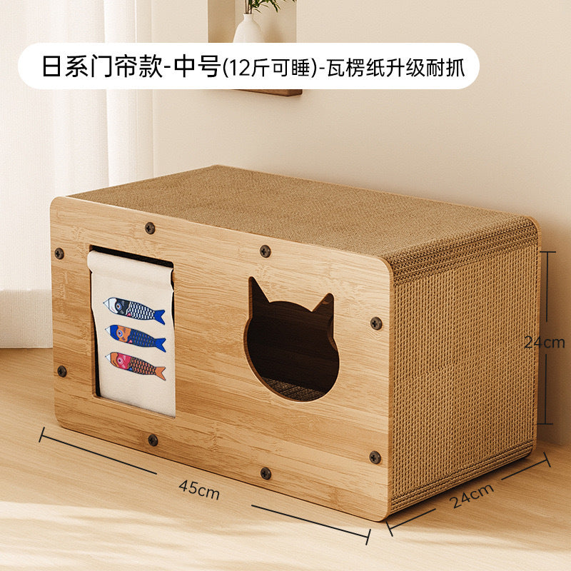 New cat scratching board cat bed integrated wear-resistant scratch-resistant vertical cat claw board cat tunnel toy pet supplies wholesale
