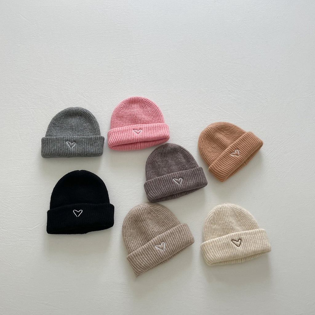 Korean baby autumn and winter hat newborn baby autumn new knitted hat Korean style simple love wool hat