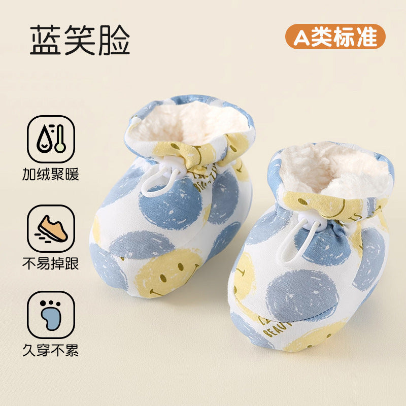 Thickened baby shoes for autumn and winter with velvet to keep warm for newborns 06 months baby cotton shoes 612 months