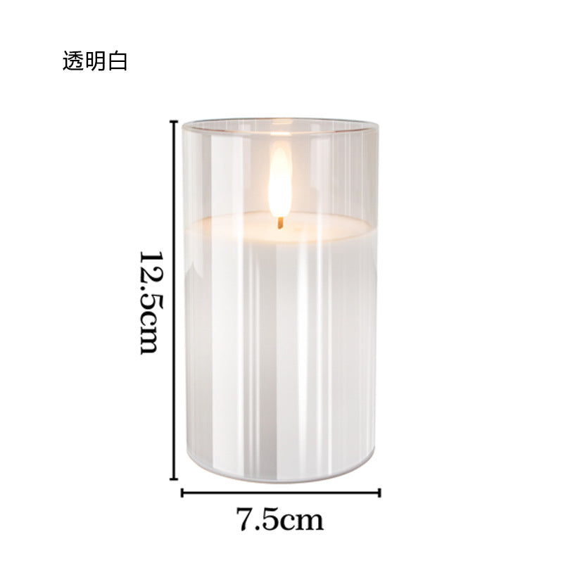 Glass shell electronic candle lamp with replaceable battery party romantic atmosphere lamp Christmas Halloween decoration lamp