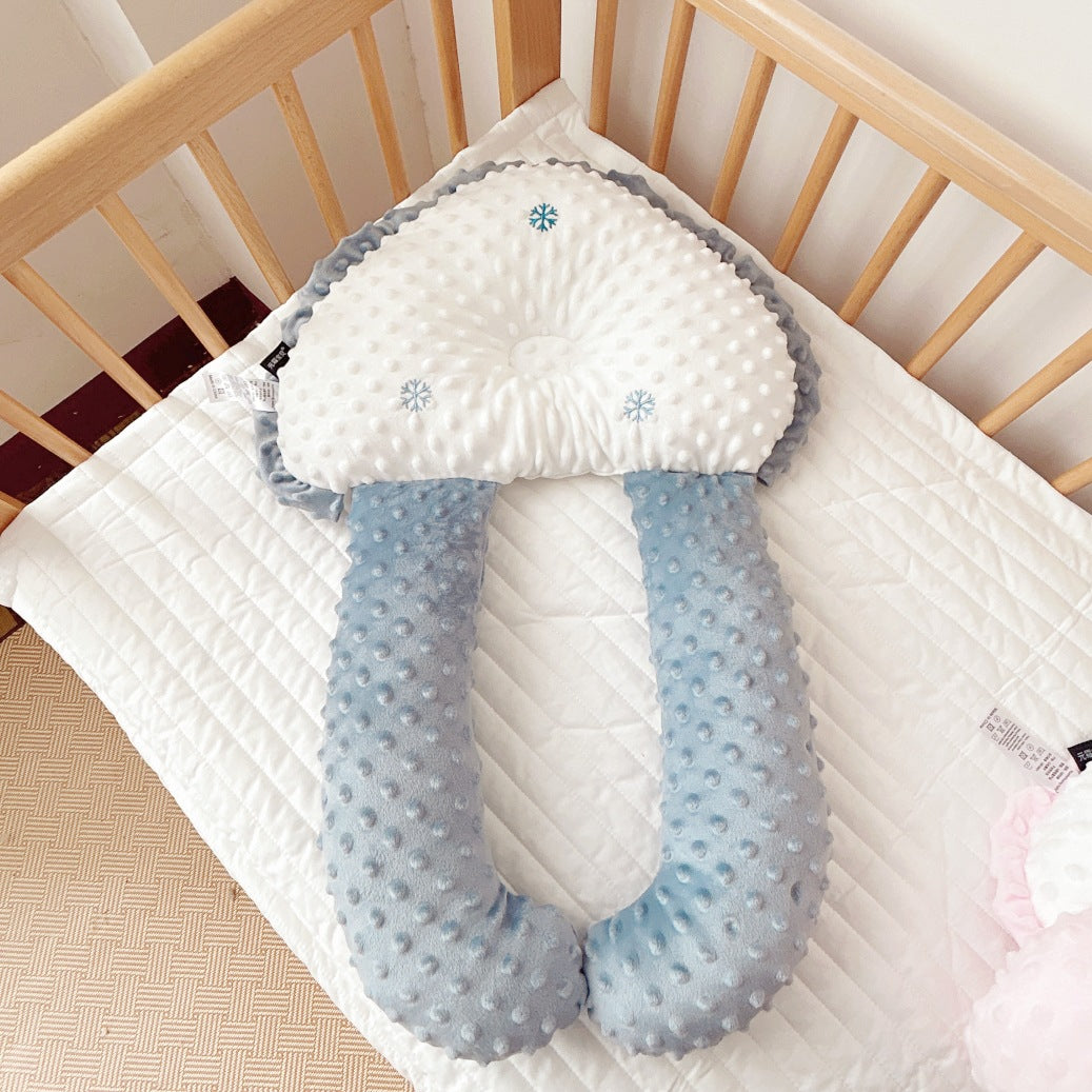 ins baby comfort pillow bean velvet U-shaped pillow anti-head tilt shaping pillow anti-startle baby sleeping pillow