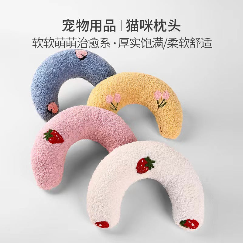 Cat toy small pet U-shaped cervical vertebra protection pillow deep sleep dog and cat pillow pet supplies wholesale