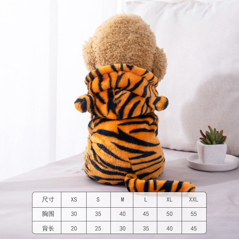 Pet clothes transformation clothes coral fleece autumn and winter dinosaur four-legged dog winter clothes cat pet clothes wholesale