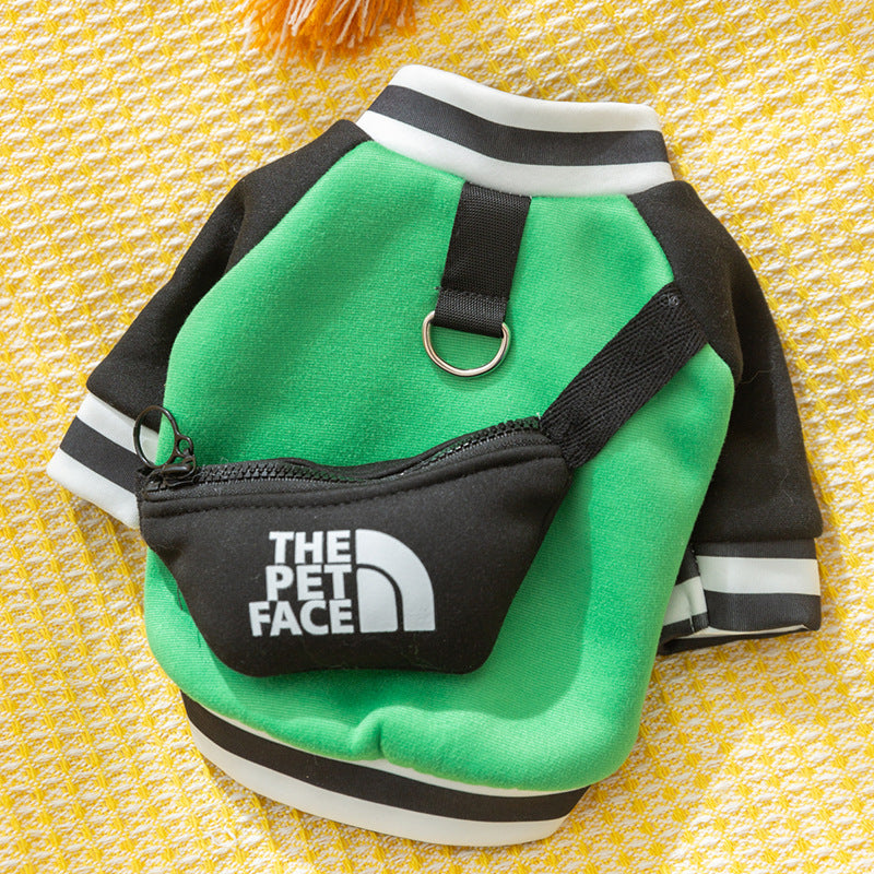 Autumn and winter dog clothes cartoon bear shoulder bag sweatshirt Teddy bear panda universal thin pet clothing