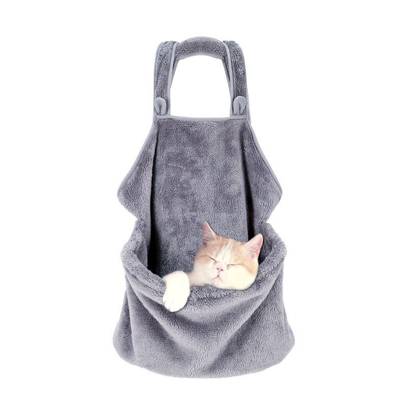 Cat petting artifact cat hugging clothes chest hugging cat pocket apron cat apron pet cat thickened anti-scratch bag net celebrity cat bag