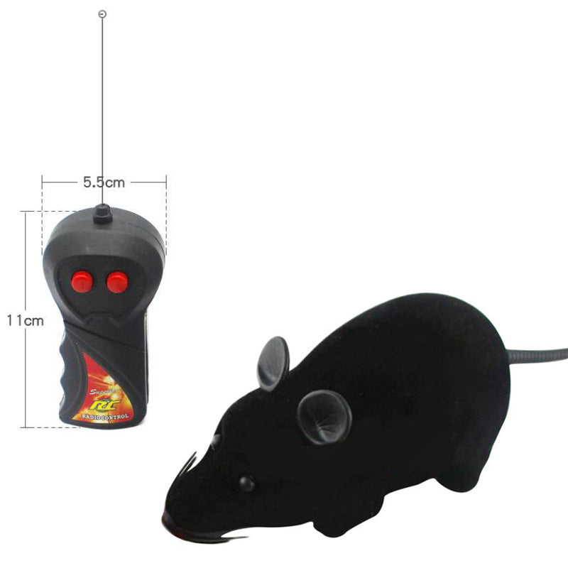 Flocking remote control mouse electric prank animal model children's pet toy to tease dogs and cats interactive products