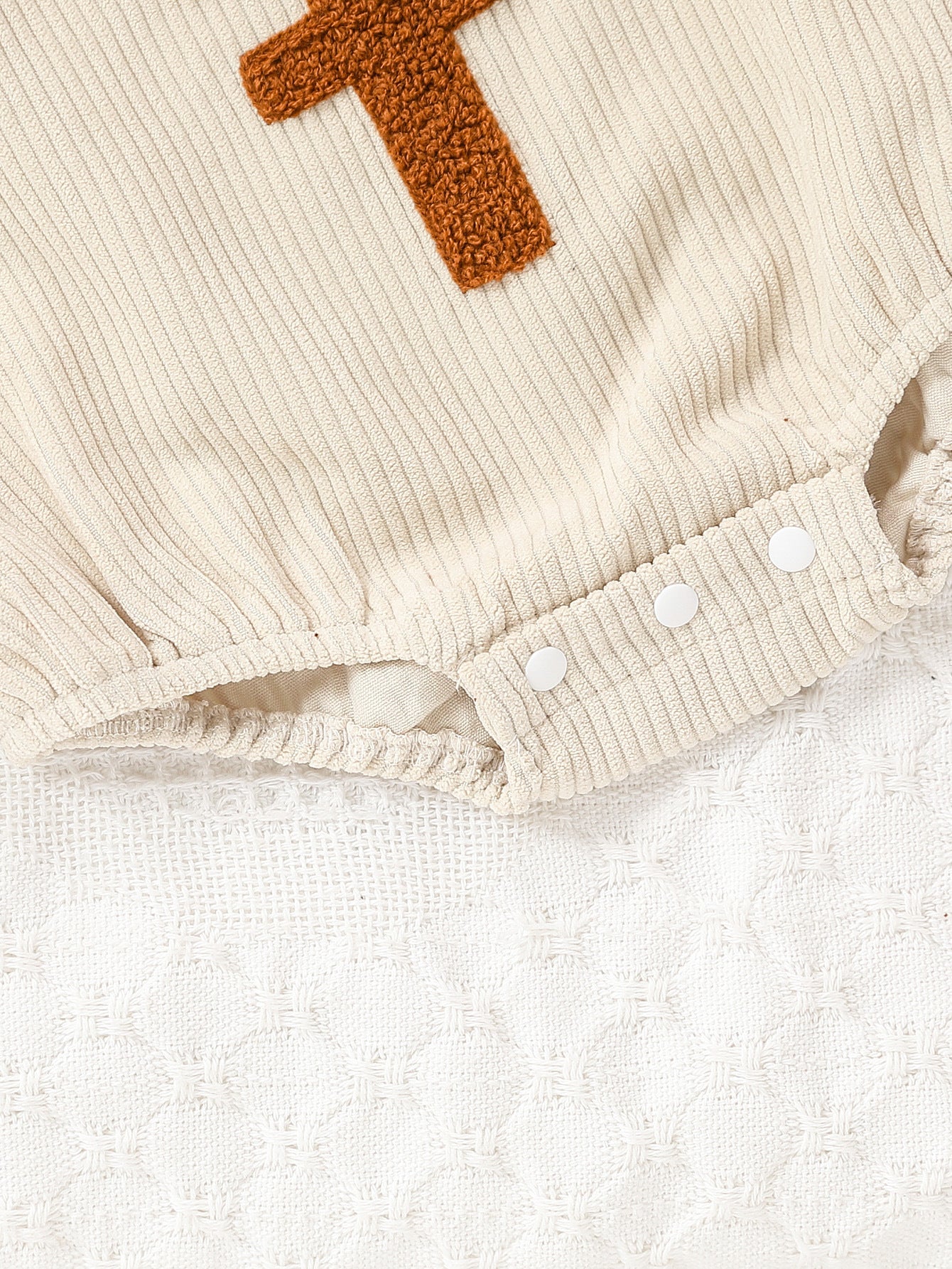 New spring and autumn baby boys and girls corduroy sling rugby embroidered triangle jumpsuit romper crawling clothes