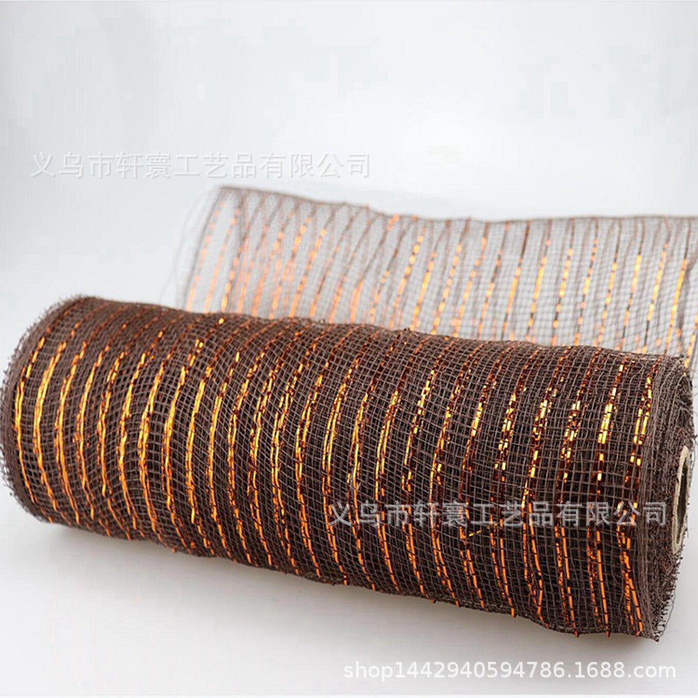 Flower packaging network Amazon Christmas ribbons mesh plastic multiple gold wire mesh Halloween Easter