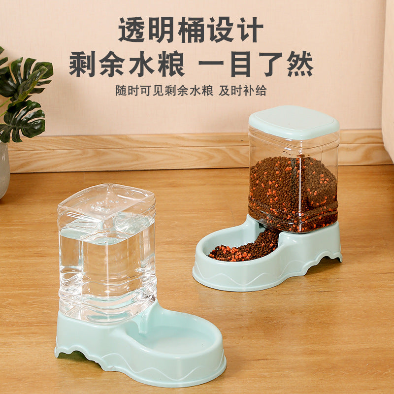 Pet automatic feeder, cat drinking bowl, cat bowl, large capacity dog bowl, 3.8L combination food storage bucket, pet supplies