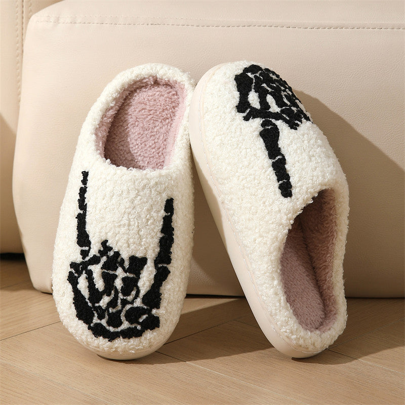 Halloween cross-border mushroom hot sale winter peach heart cotton slippers women wholesale indoor home rainbow plush warm slippers