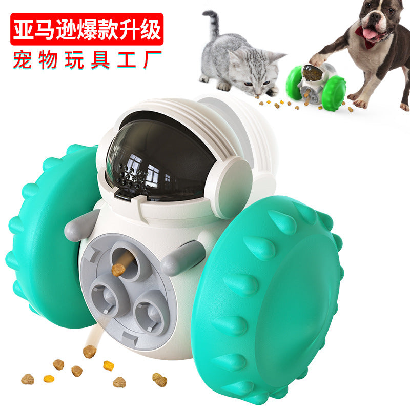 Spot wholesale plastic feeding tumbler puzzle slow food cleaning teeth pet interactive food storage rolling dog toy