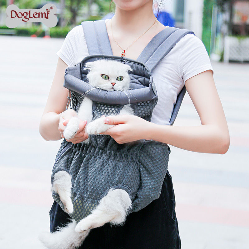 Dog backpack portable four-legged backpack large chest bag Teddy Bichon French bulldog cat breathable pet backpack