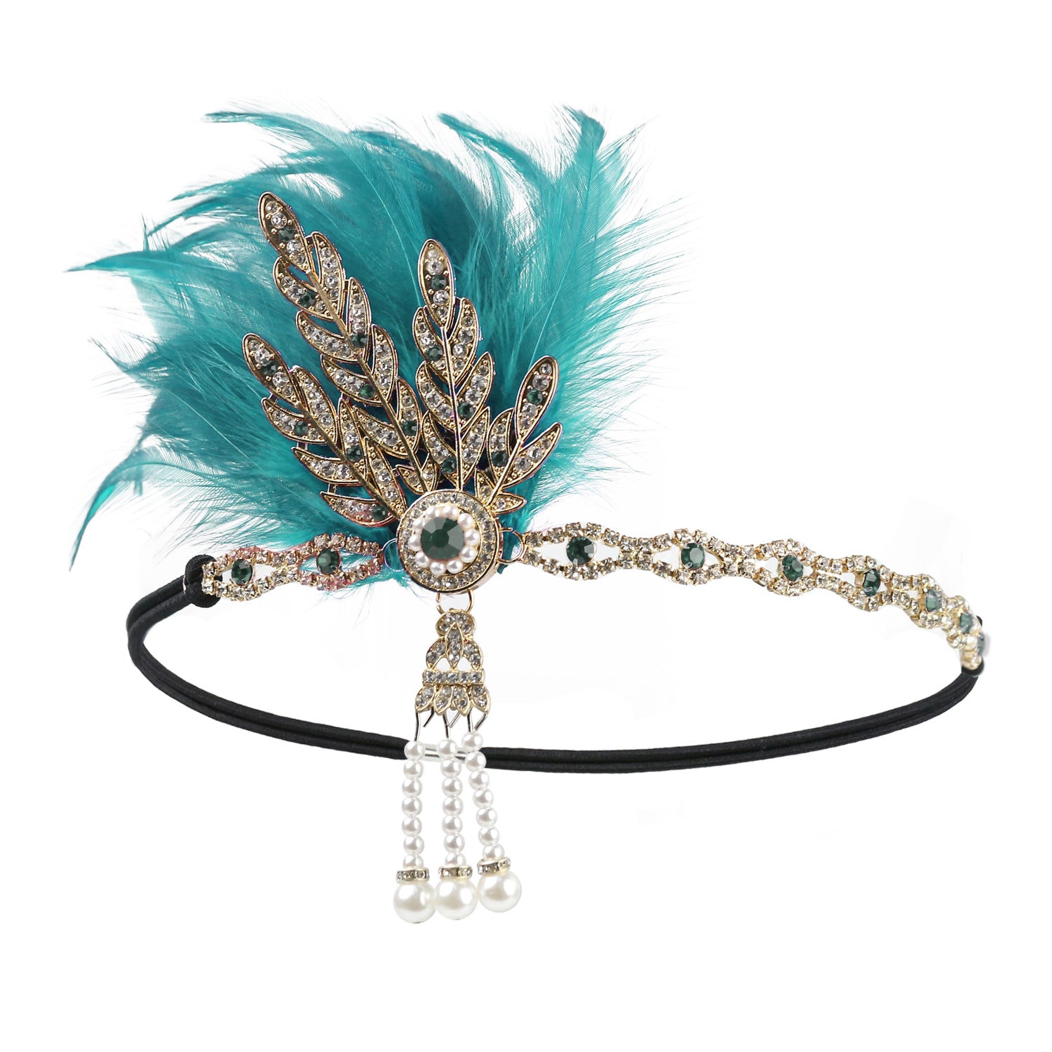 1920s Retro Headband Exaggerated Feather Headband Halloween Banquet Ball Accessories Wedding Headwear Hair Accessories