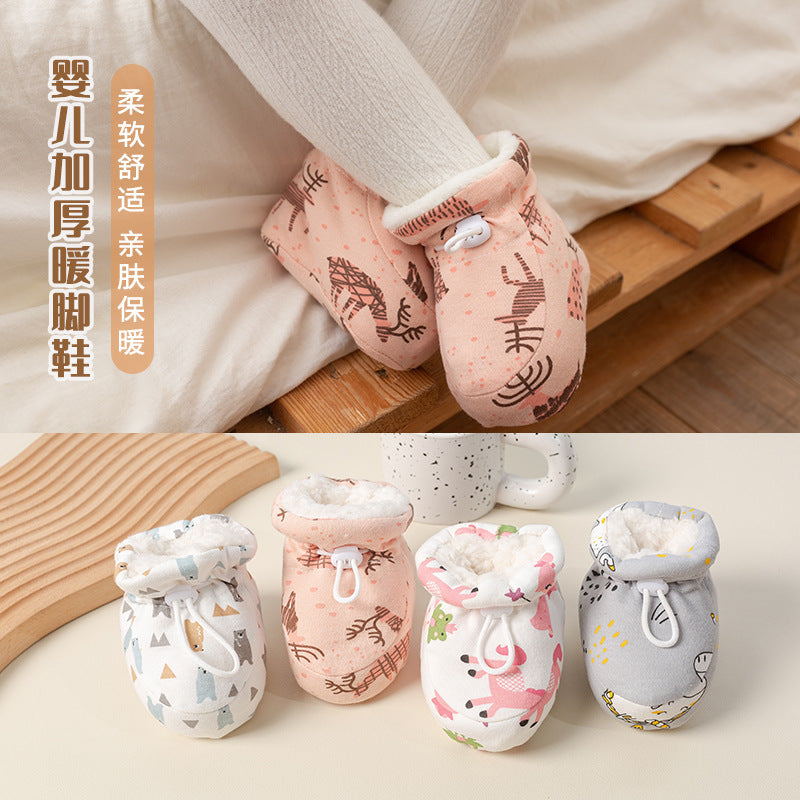 Thickened baby shoes for autumn and winter with velvet to keep warm for newborns 06 months baby cotton shoes 612 months
