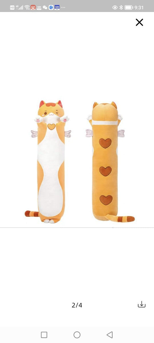 Cross-border product colorful cat pillow newt black cat long pillow pillow pillow Halloween gift for boyfriend and girlfriend