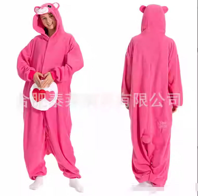 Salamander dragon taming tiger shark lion brown monkey Teletubbies adult cartoon one-piece pajamas Halloween cosp