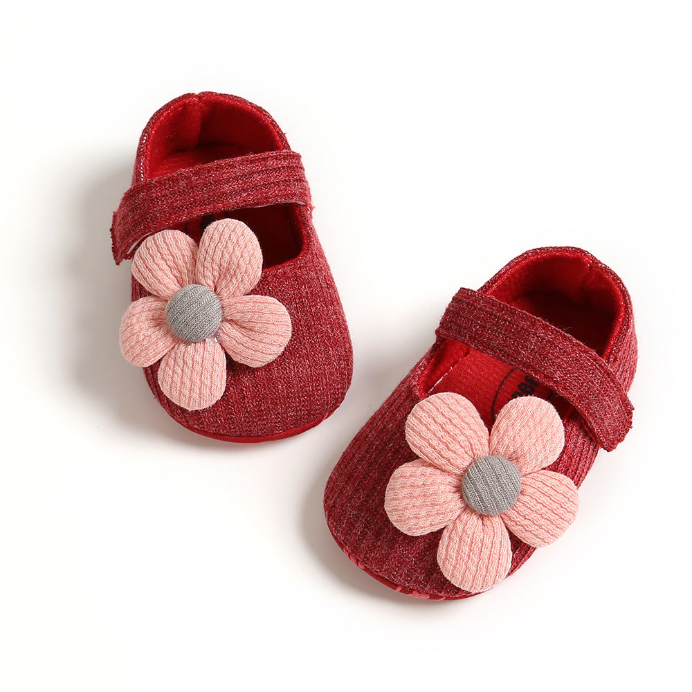 Baby shoes for girls Spring and Autumn style flower princess soft sole toddler shoes baby shoes 0-6-12 months anti-fall girls shoes
